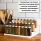 Suport organizator Macvi® pentru condimente, 3 nivele, PP durabil, usor de curatat, universal, 36,5×24 cm, alb/gri
