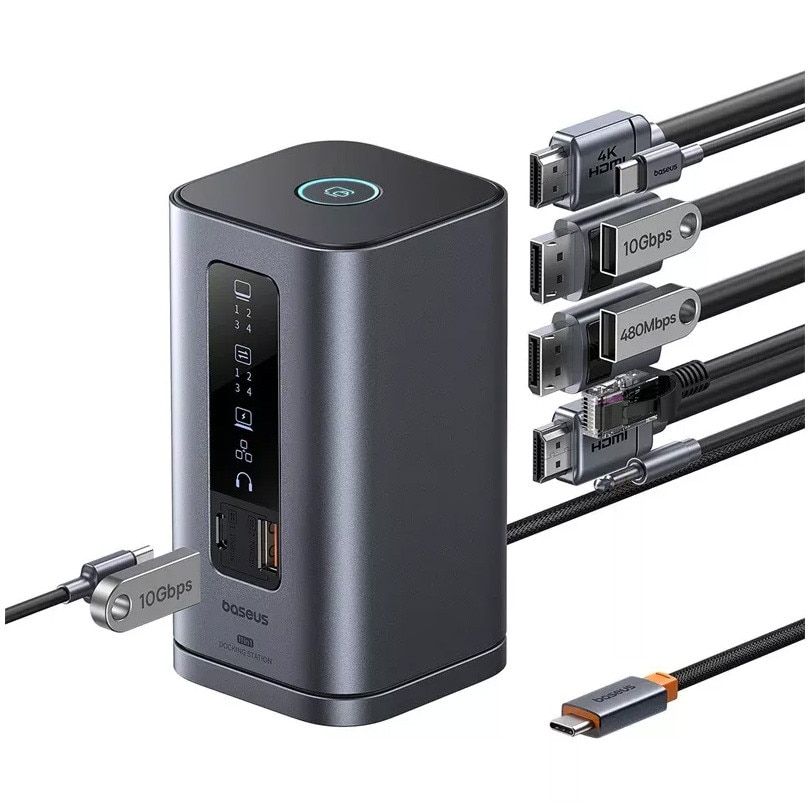 Hub Adaptor USB-C Anker Powerexpand+ 11-In-1, HDMI și DP 4K@60Hz