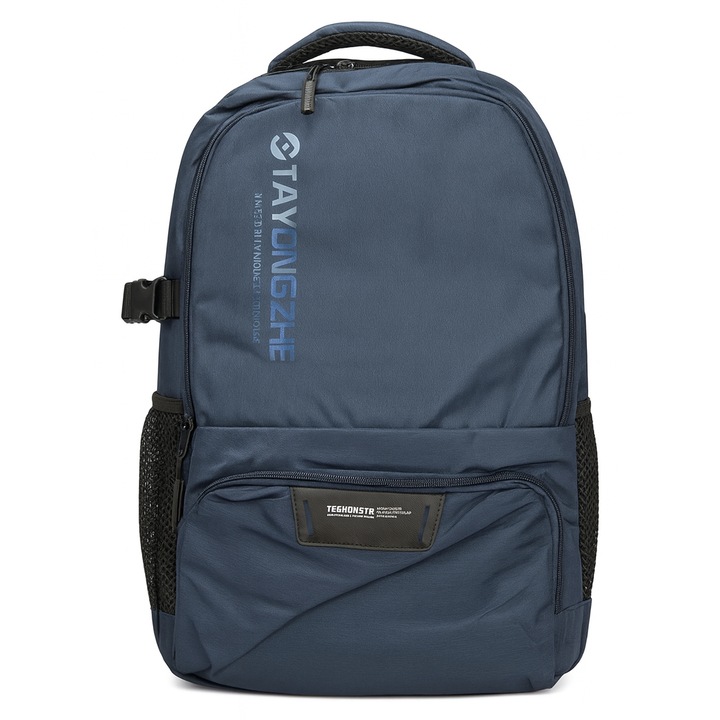 Uniszex tinédzser hátizsák több rekesszel, Vízálló, Elülső zseb, 45 x 30 x 13 cm, Kék