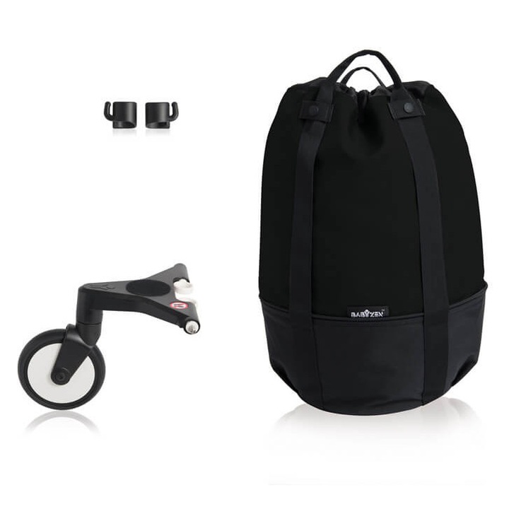 Geanta Carucior Babyzen YOYO cu Roata Suplimentara, Capacitate 10 kg, Negru, 45x23cm