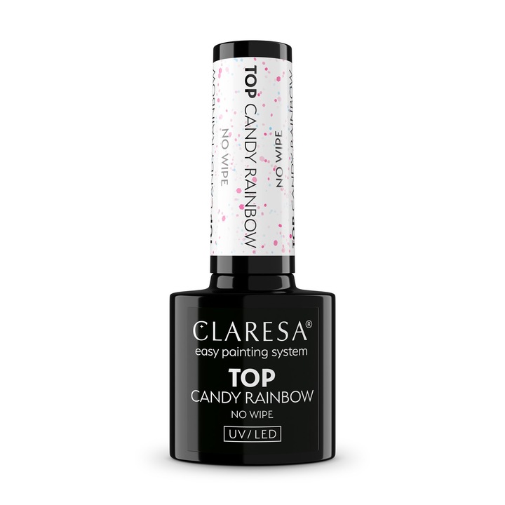 Oja Claresa Candy Rainbow, transparenta cu confetti pastelat, 5g
