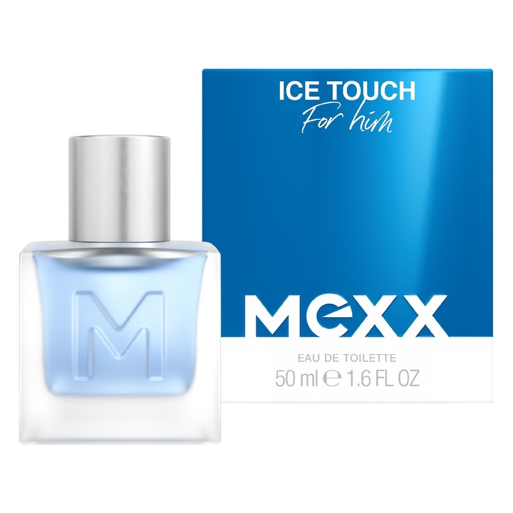 Parfum barbati Mexx Ice Touch, 50ml, note citrice, culoare albastra
