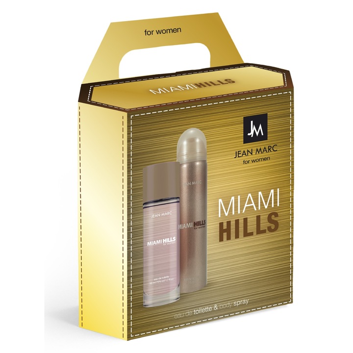 Miami Hills, Jean Marc Ajándékszett, toalettvíz 50 ml, dezodor 75 ml, édes illat, női