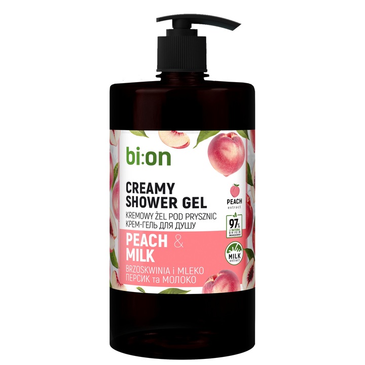 Gel de dus Bion Crema cu Bronz si Lapte, 946ml, formula delicata, pH prietenos pentru piele