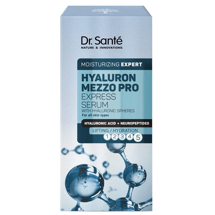 Serum pentru fata DR.SANTE, 30 ml, hidratare de lunga durata, efect anti-imbatranire, cu acid hialuronic