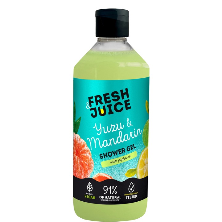 Fresh Juice Yuzu és Mandarin tusfürdő 473 ml, energizáló, jojobaolajjal