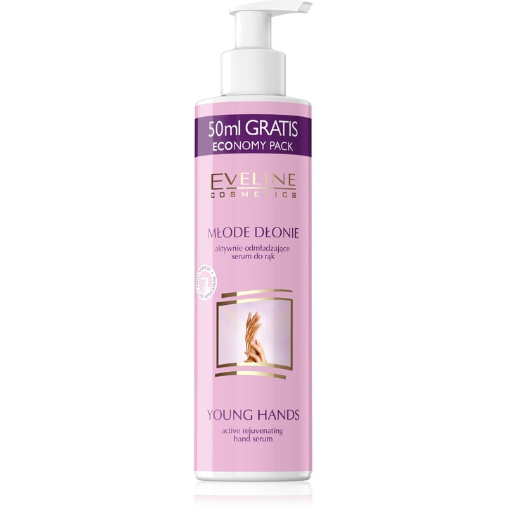 Eveline kézkrém, Young Hands, 245 ml, intenzív hidratálás, regenerálás, védelem