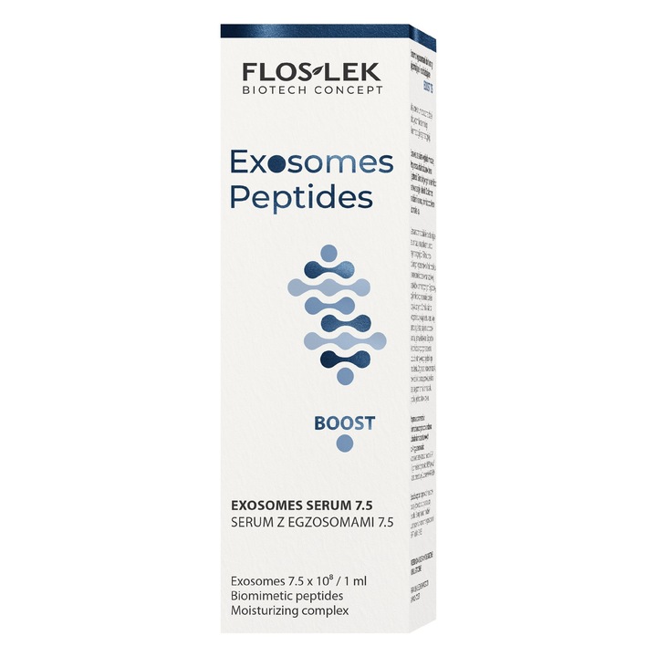 Serum revitalizant cu egzosomi FLOS-LEK pentru fata, 30ml, imbunatateste fermitatea si hidratarea, pentru ten normal si uscat