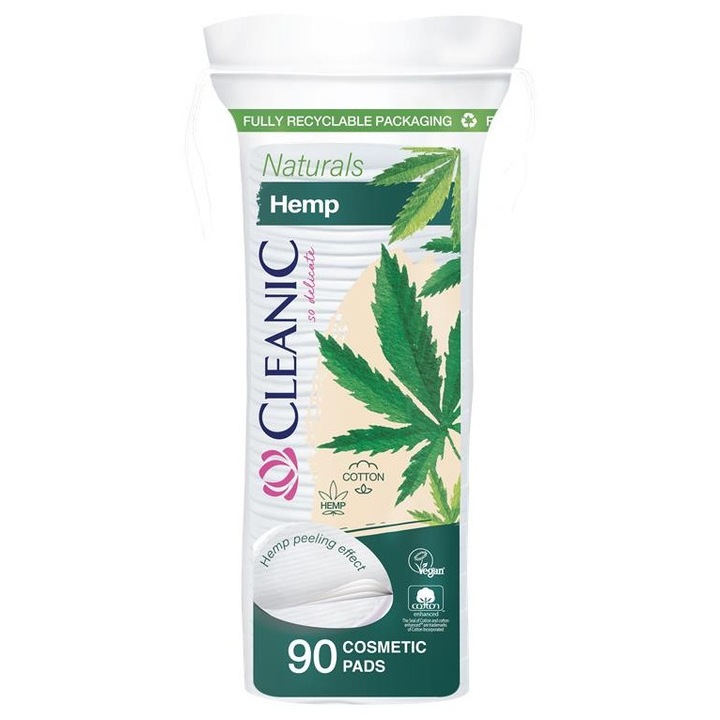 Cleanic Naturals kender tamponok, 90 darab, pamut és kenderrost, biológiailag lebomló