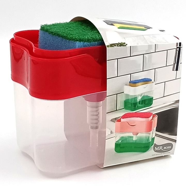 Dispenser pentru detergent, Dar, capacitate 0.7L cu burete