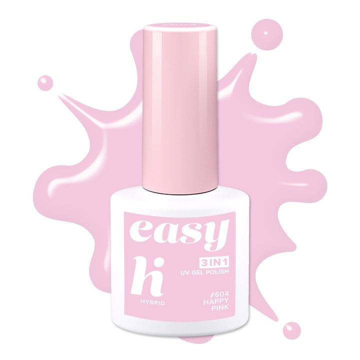Oja hibrida HI HYBRID nr. 604 Happy Pink 5 ml, roz pastelat