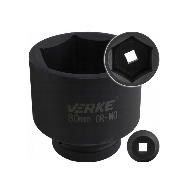 Cheie tubulara impact hexagonala, 80 mm, Verke