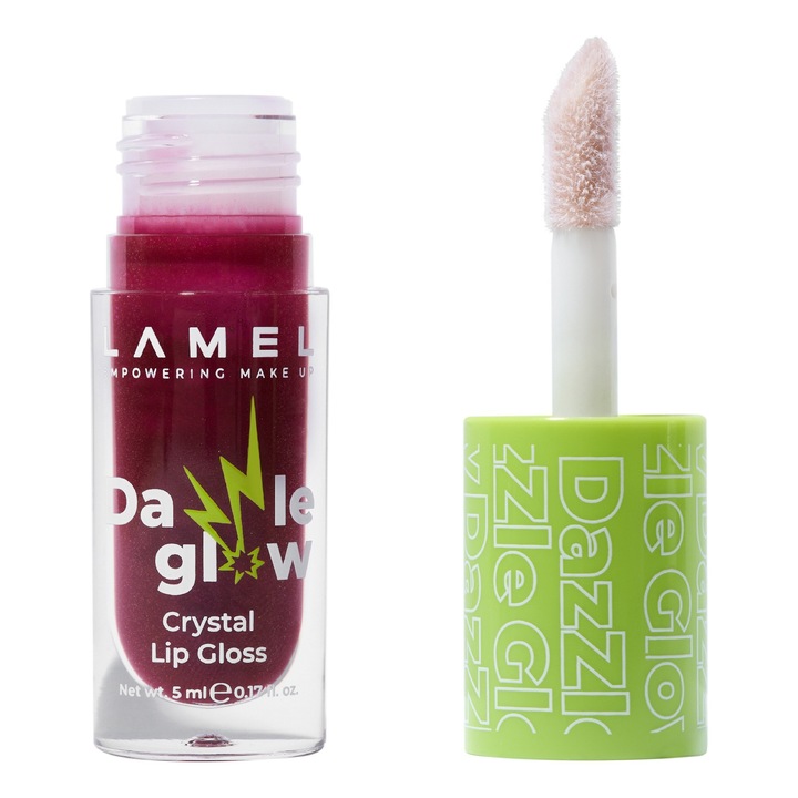 Lamel Crystal szájfény, Dazzle Glow 407. sz., 5 ml, üveghatású, élénk színű