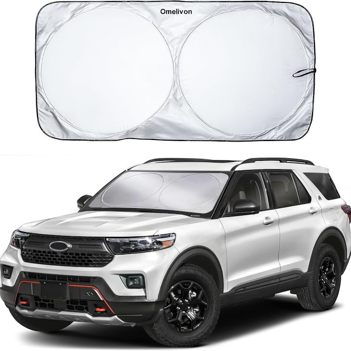 Сенник за кола Omelivon, 59x28 инча, припокриващ се дизайн, UV защита, лесен за употреба