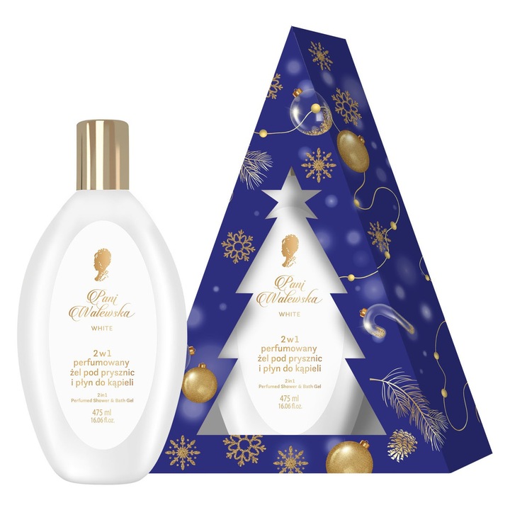 Tusfürdő és fürdőfolyadék Miraculum Choinka 2 az 1-ben, fehér, 475 ml