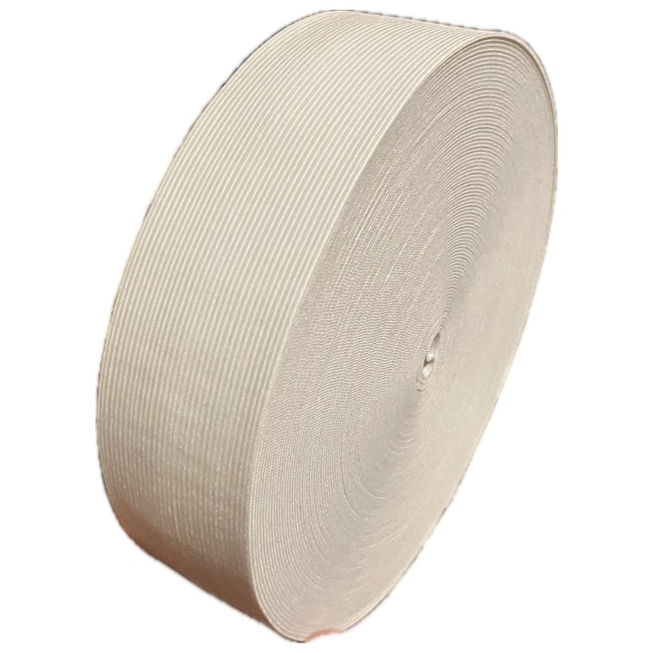 Elastic Plat Lat 50mm - Tip Jartea Alb