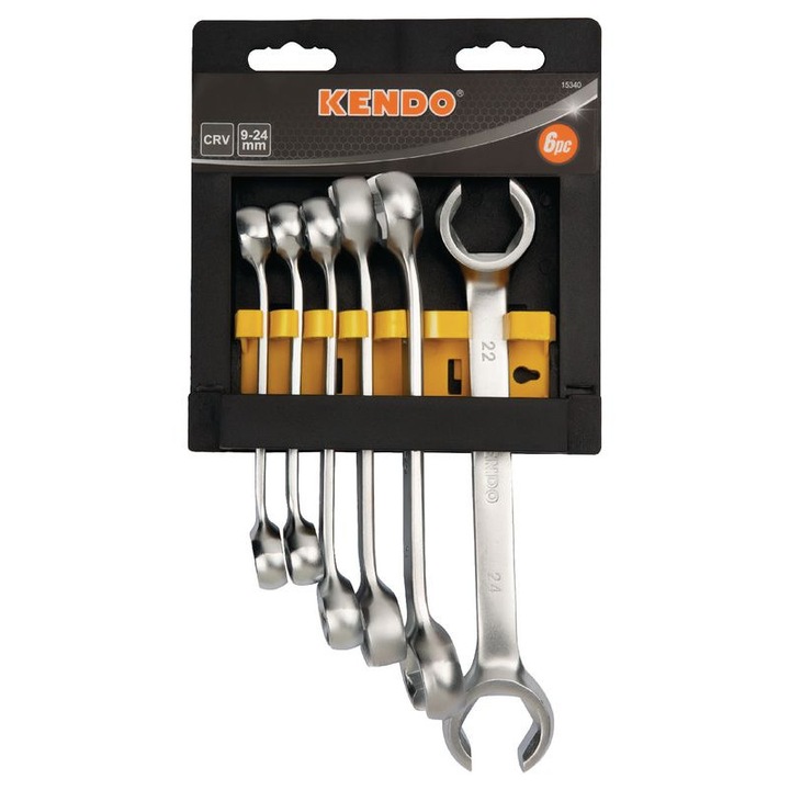 Set de chei inelare duble KENDO, 8 piese, tip deschis