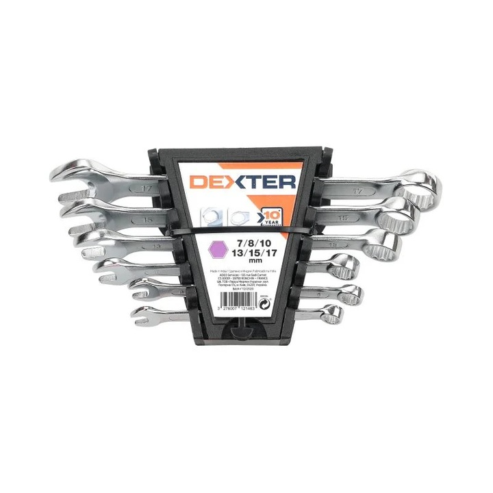 Set 6 chei combinate Dexter, 7 - 17 mm, crom-vanadiu