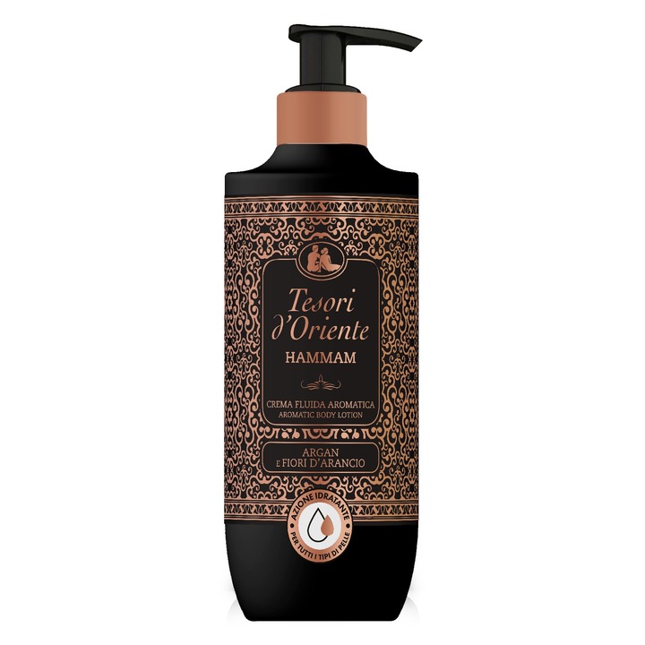 Tesori Hammam testápoló balzsam, 400 ml, argánolajjal, krémes állagú