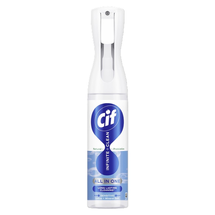 Spray de curatare universal Cif Infinite Clean, Lotus si Sare Minerala, 280 ml
