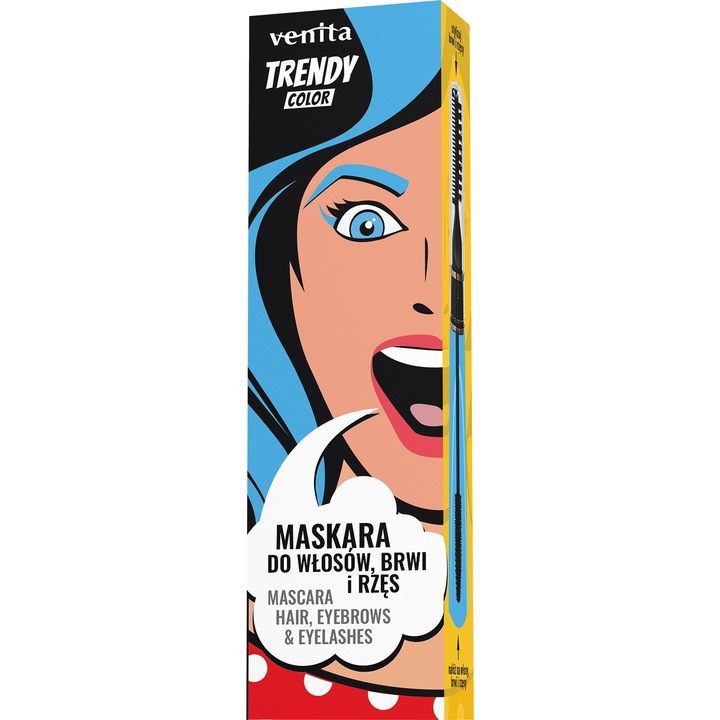 Mascara 3 in 1 Venita pentru par, sprancene si gene, albastru azur, 13 g