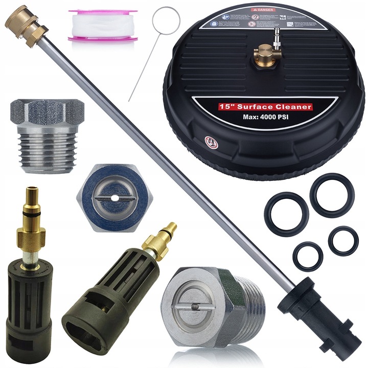 Set Accesorii Spalare cu Presiune Rosfix T-Racer + Lance 58 cm + Adaptor Lavor/Parkside, Curatare Terase, Pavaj