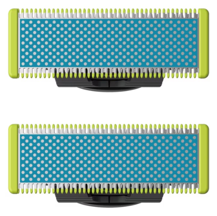2 db penge készlet elektromos borotvákhoz, bármely PHILIPS OneBlade és OneBladePro QP225/50 modellhez, ultraérzékeny bőrre, rozsdamentes acél, nedves és száraz, Zöld
