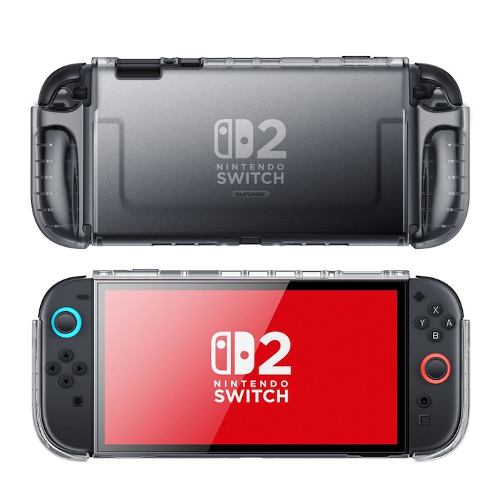 Nintendo Switch 2, X-Shock 3.0 konzollal kompatibilis Supcase Crystal tok, fekete