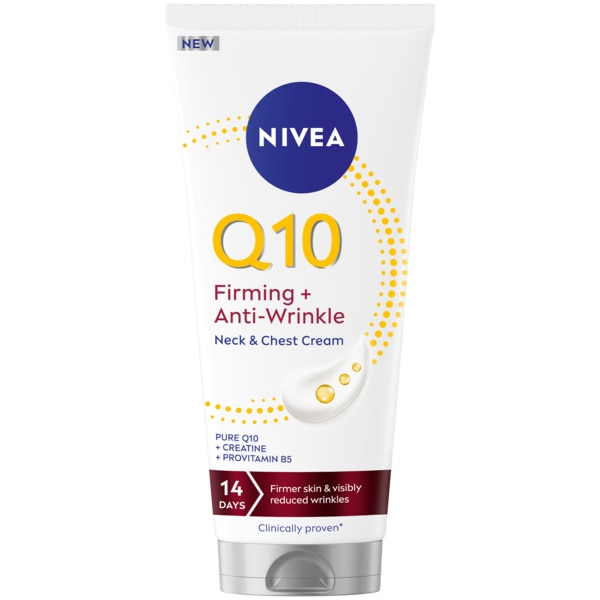 Crema pentru Gat & Decolteu NIVEA Q10 Fermitate + Anti-rid, 200ml
