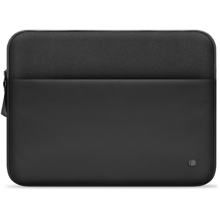 Husa laptop TECH-PROTECT Sleeve 13/14 inch, neagră, material textil, buzunar frontal, interior căptușit