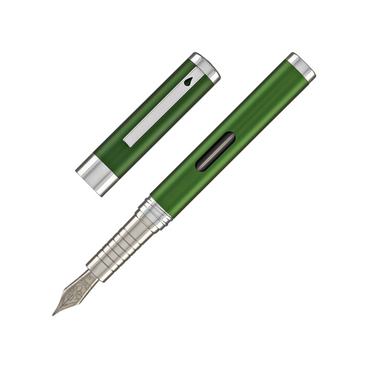 Химикалка Diplomat Nexus, M писец, неръждаема стомана - зелен хром