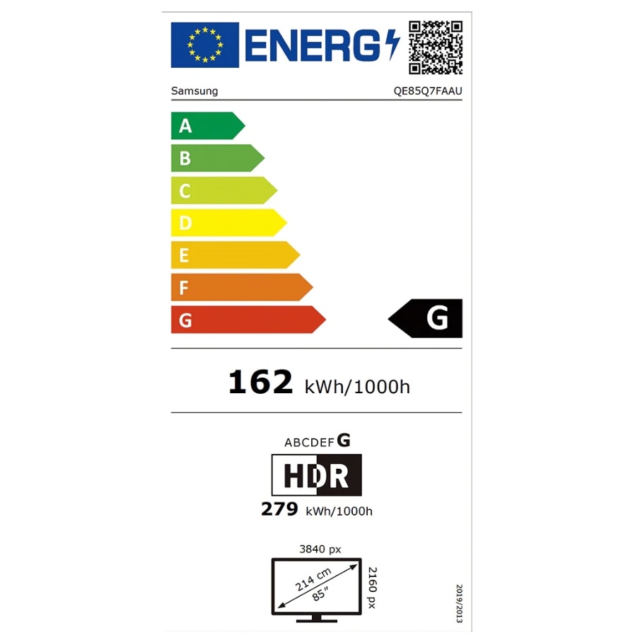 Televizor QLED Samsung 216 cm 85" QE85Q7FAA, Ultra HD 4K, Smart TV, WiFi, CI+