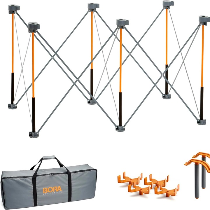 Moduláris munkaállvány 61 x 122 cm táskával, 4 X-csészével és 2 szorítóval, akár 1134 kg-os teherbírással - BORA CK6S Centipede