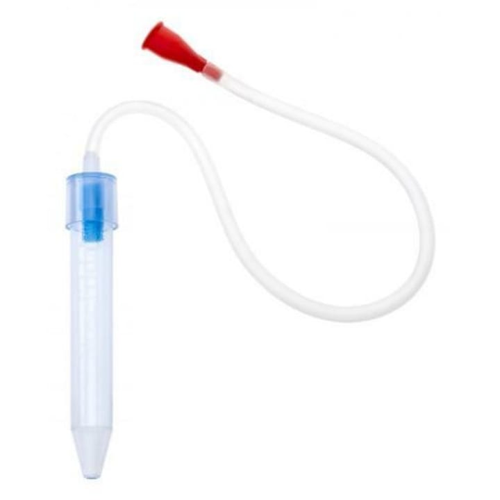 Aspirator nazal pentru bebelusi, Fridababy, NoseFrida, Testat pediatric, Cu filtru anti-bacterian, Fara BPA, 0 luni+, Transparent
