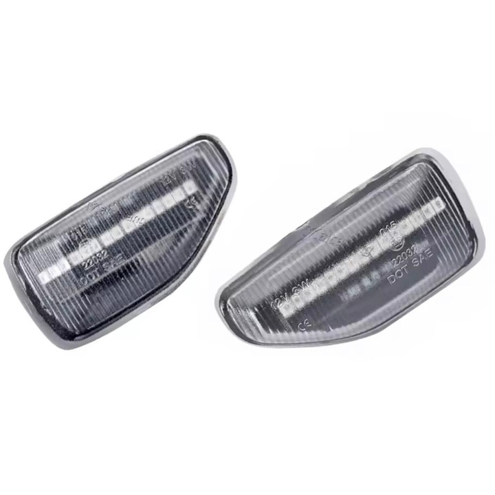 Set 2 x Semnalizare Dinamica Secventiala aripa LED compatibil Dacia Logan II, Logan MCV II, Sandero, Sandero Stepway II, Duster II, Transparent