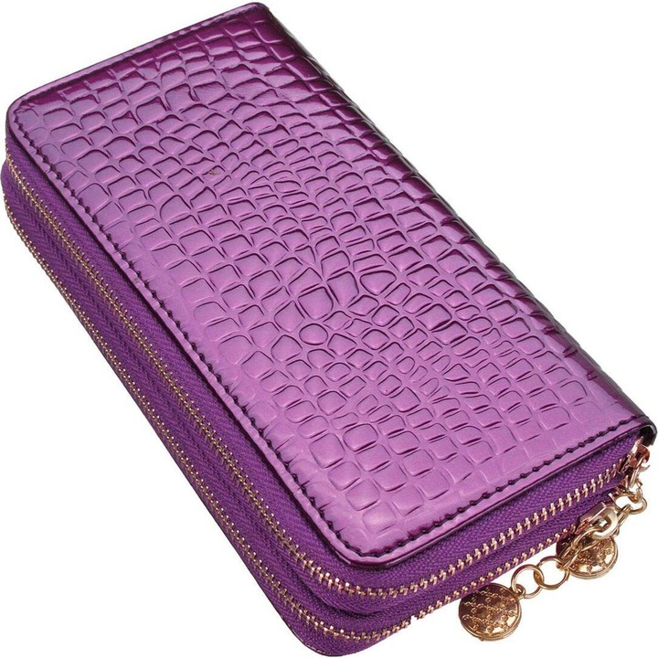 Portofel lung dama, sintetic, roz