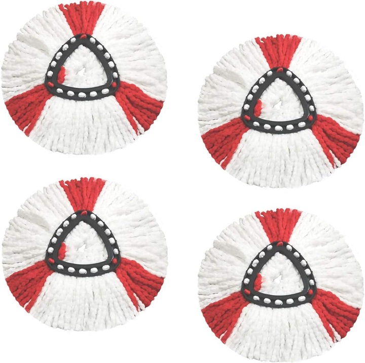 Set 4 capete de inlocuire pentru mop, 100% microfibra, compatibile cu mopul Vileda 2-in-1 Turbo, dimensiuni 3.9x5.7 inch