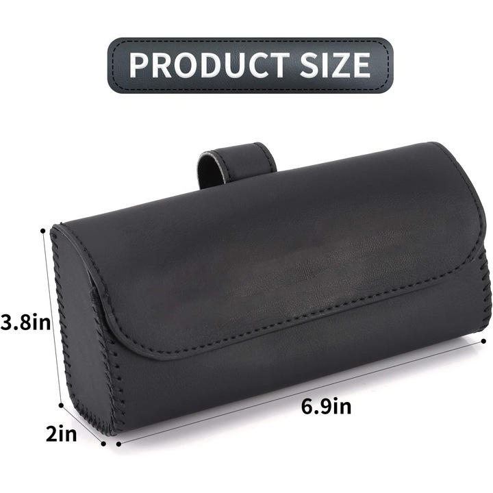 Cutie pentru ochelari de soare pentru parasolar auto, organizator, piele, design magnetic, reutilizabil