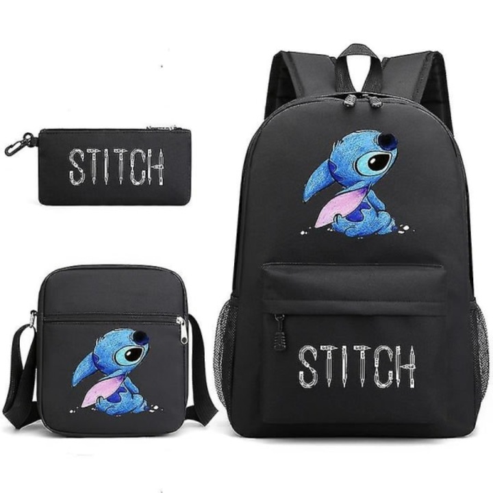 Раница Lilo & Stitch Комплект, капацитет 20-35л, черна, унисекс