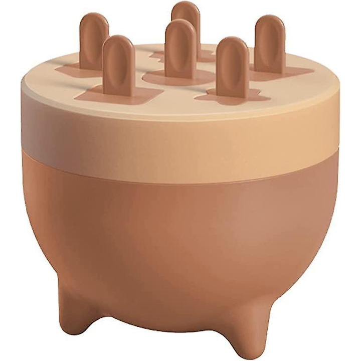 Jégkocka forma, 6 férőhelyes, élelmiszeripari szilikon, sötétvörös, 15x13x12cm