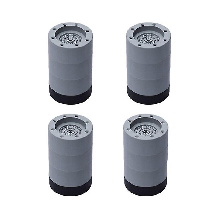 Set 4 bucati, picior suport pentru masina de spalat, TPR, antialunecare, anti-vibratii, gri/negru