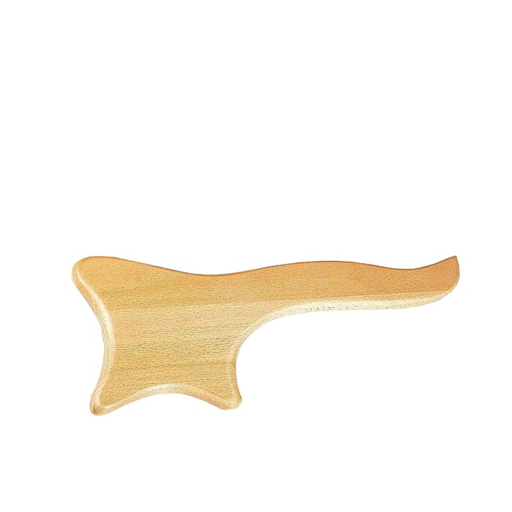 Instrument de masaj din lemn. Guasha, 33x15cm, pentru drenaj limfatic, sculptare corp, anti-celulita
