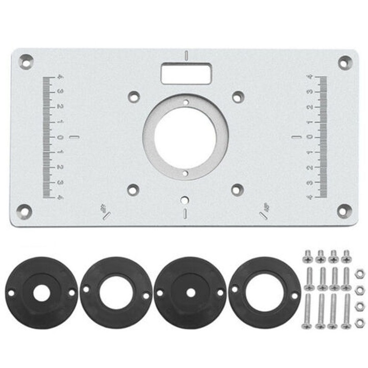 Placa de insertie din aluminiu 700C pentru masa de frezare, argintie