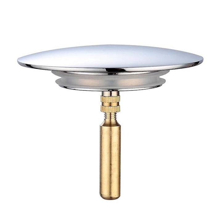 Stopper cada, 70mm, din alama, ajustabil inaltime, argintiu, set 1 bucata