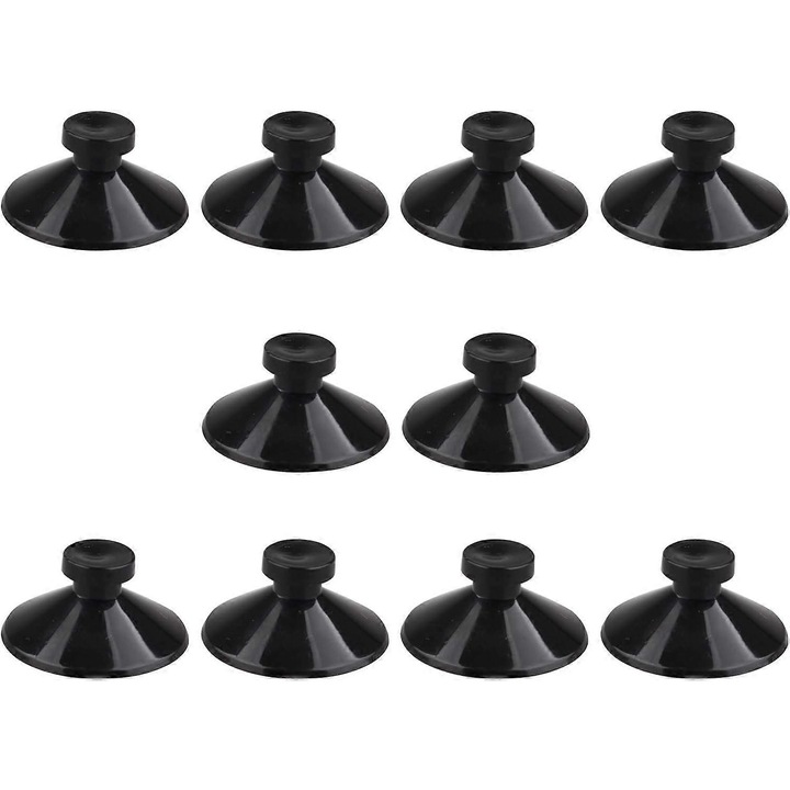 Set de 10 ventuze din cauciuc pentru acvariu, 27mm, negru