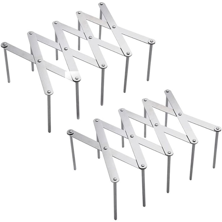 Suport pentru capace de oale, set de 2, inox, ajustabil, argintiu