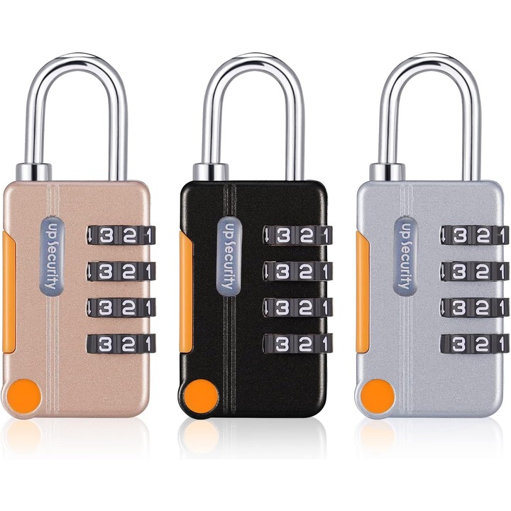 Set de lacate combinat 4 cifre, Fuyamp, multicolor, 3 bucati, rezistent la apa, 42g