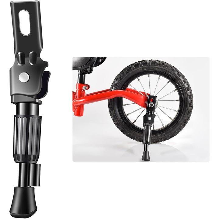 16 colos kerékpár oldaltámasz, alumíniumötvözet, gyerek biciklikhez, könnyen felszerelhető, stabil talp.