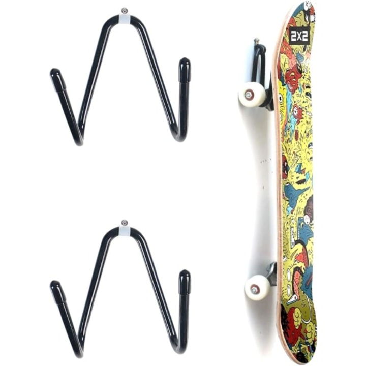 Supporto Da Parete Per Skateboard - 2 Pezzi In Acrilico Trasparente - Montaggio Facile, Design Moderno - Foto 4