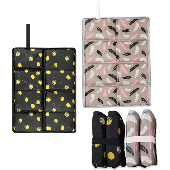 Set 2 saltele antrenament, pliabile, impermeabile, 40x30x1 cm, pentru exterior, usor de transportat, poliester, multicolor